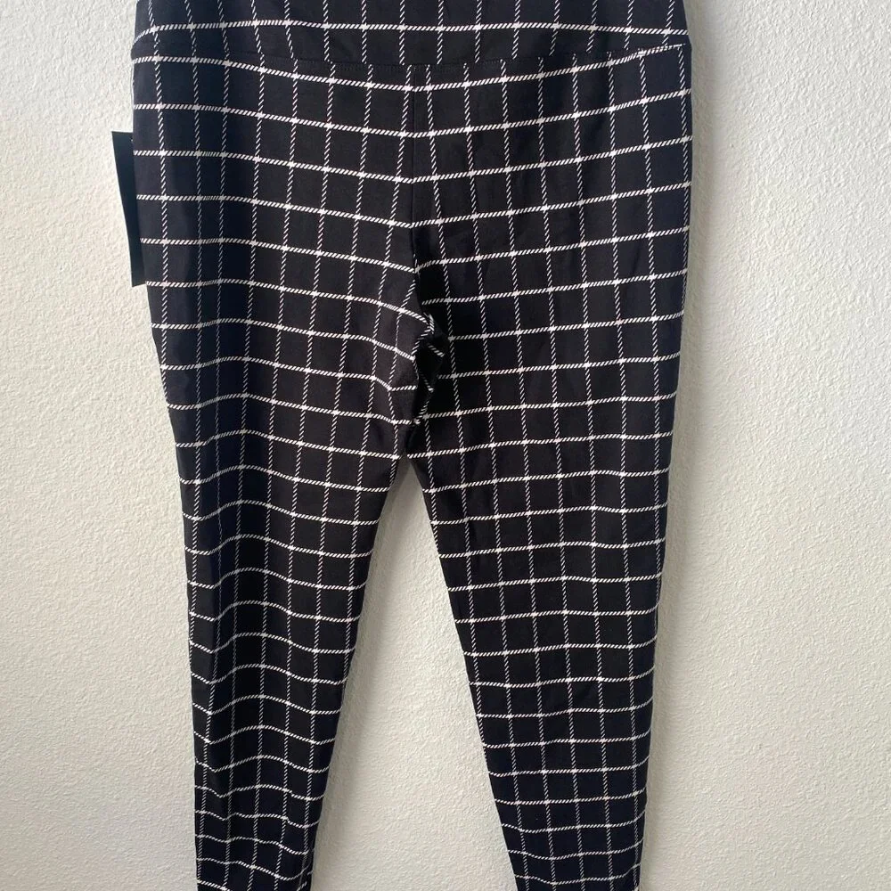 Intro Love The Fit seamless Tummy control Leggings plaid Black White Size PL - Picture 2 of 4